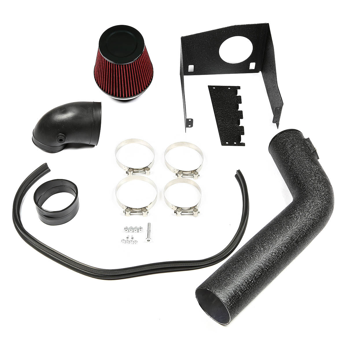 09-10 Ford F150 5.4L V8 Black Cold Air Intake w/Heat Shield+Cone Filter