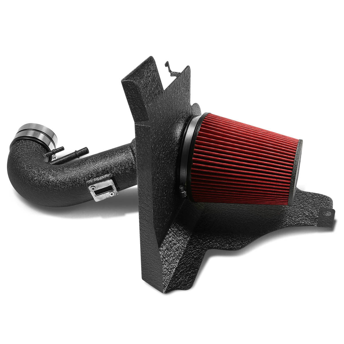 11-14 Ford Mustang 5.0L V8 Black Cold Air Intake w/Heat Shield+Cone Filter