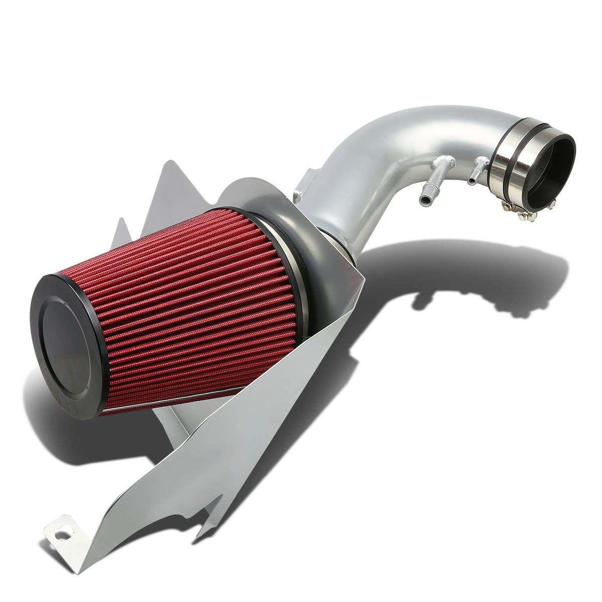 11-14 Ford Mustang 5.0L V8 Aluminum Cold Air Intake w/Heat Shield+Cone Filter