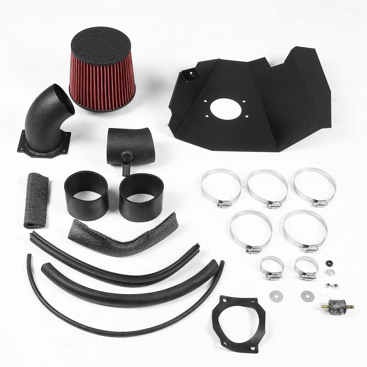 99-03 Nissan Frontier Xterra 3.3L V6 Black Cold Air Intake w/Heat Shield+Cone Filter