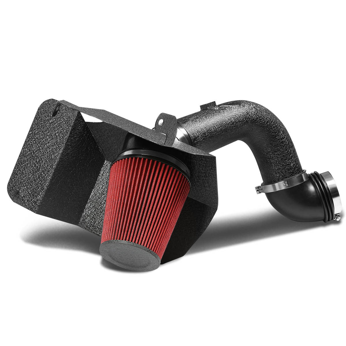 03-07 Dodge Ram 2500 3500 5.9L l6 Black Cold Air Intake w/Heat Shield+Cone Filter