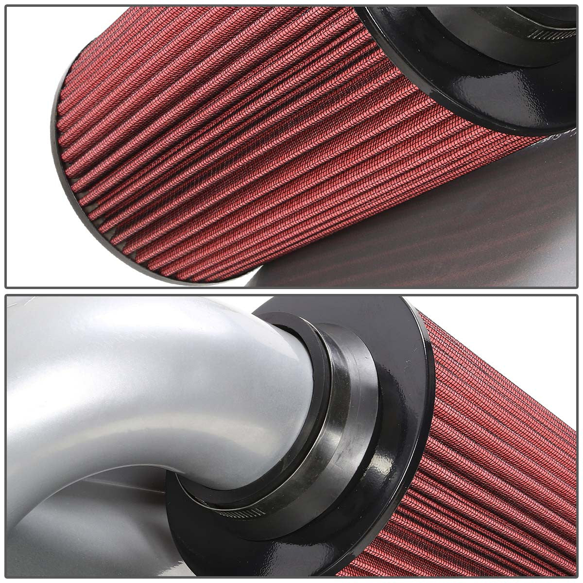 98-03 Chevy S10 GMC Sonoma 2.2L l4 Aluminum Cold Air Intake w/Heat Shield+Cone Filter