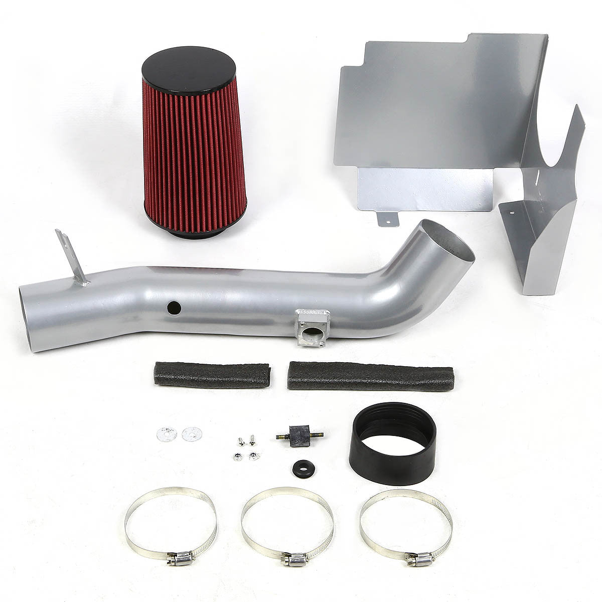 01-04 Chevy Silverado GMC Sierra 6.6L Diesel Aluminum Cold Air Intake w/Heat Shield+Filter