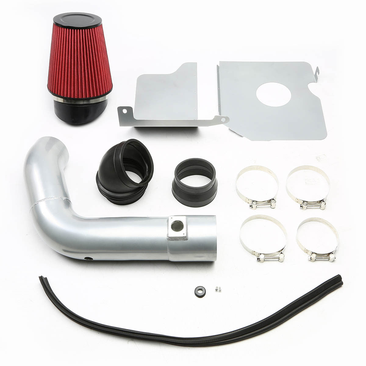 04-05 Chevy Silverado GMC Sierra 6.6L Diesel Aluminum Cold Air Intake w/Heat Shield+Filter