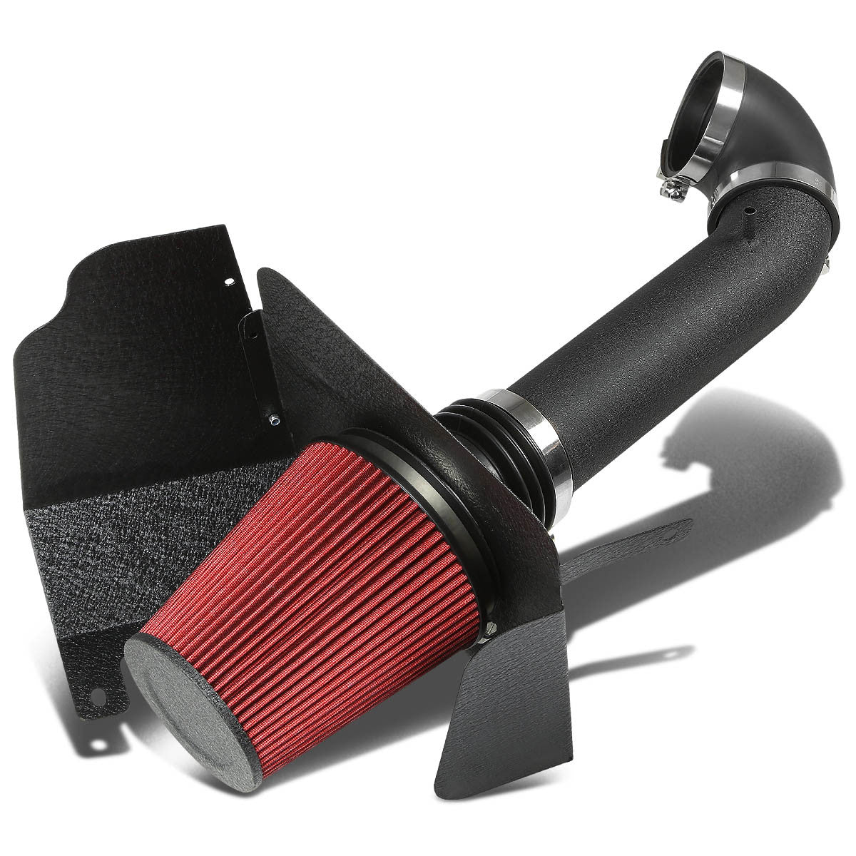 07-08 Chevy Silverado GMC Sierra 4.8L 6.2L Black Cold Air Intake w/Heat Shield+Filter