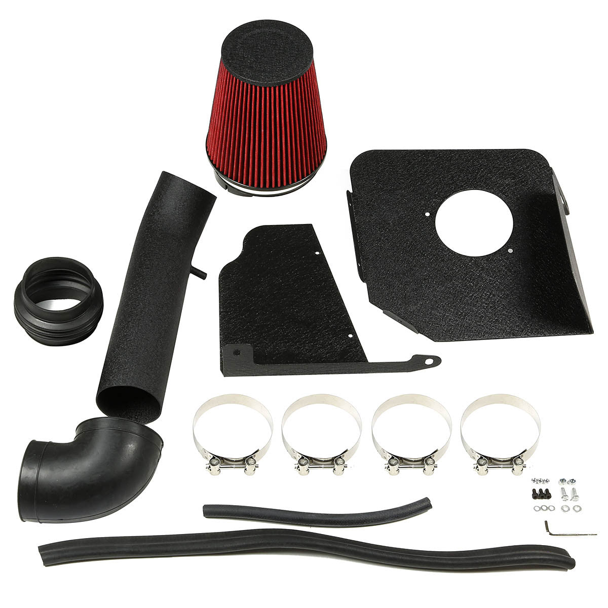 07-08 Chevy Silverado GMC Sierra 4.8L 6.2L Black Cold Air Intake w/Heat Shield+Filter