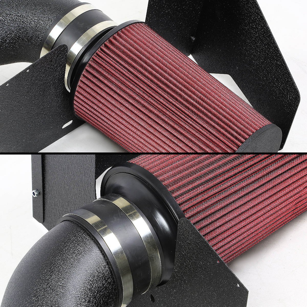 05-09 Ford Mustang 4.6L V8 Aluminum Cold Air Intake Kit w/Heat Shield+Filter - Black