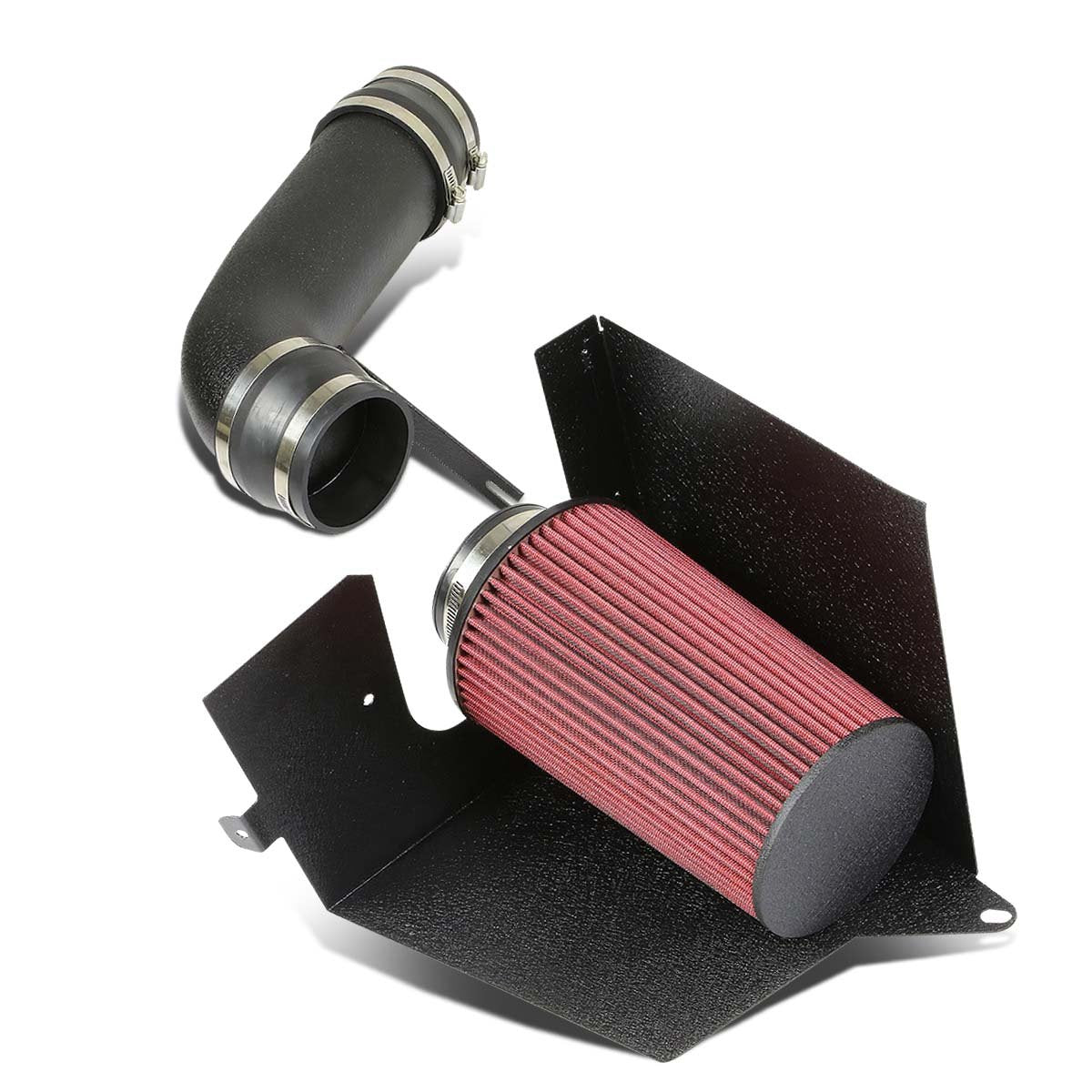 96-00 Chevy GMC C/K Series Tahoe Yukon 5.0L 5.7L Aluminum Air Intake w/Heat Shield+Filter - Black