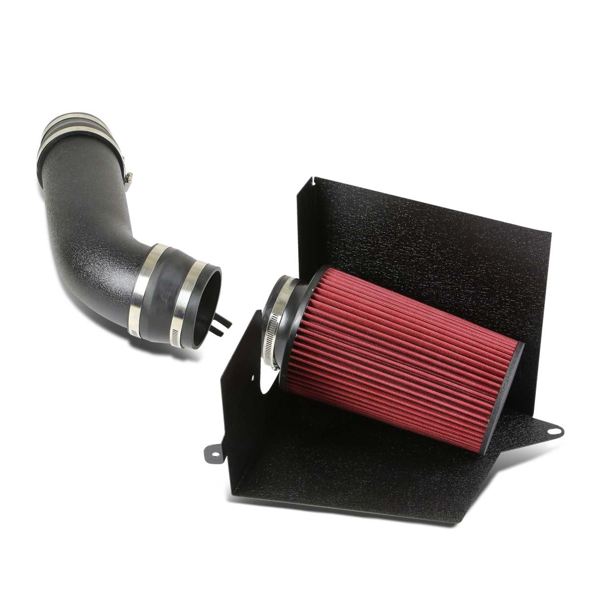 96-00 Chevy GMC C/K Series Tahoe Yukon 5.0L 5.7L Aluminum Air Intake w/Heat Shield+Filter - Black