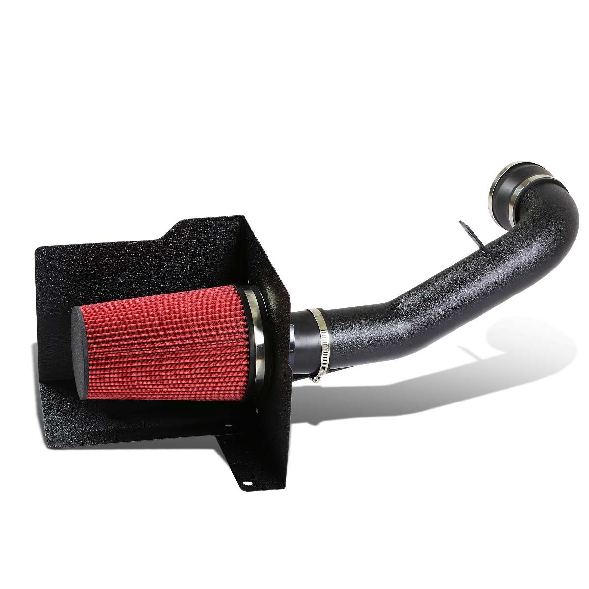 07-08 Chevy Silverado GMC Sierra Yukon Aluminum Cold Air Intake w/Heat Shield+Filter - Black