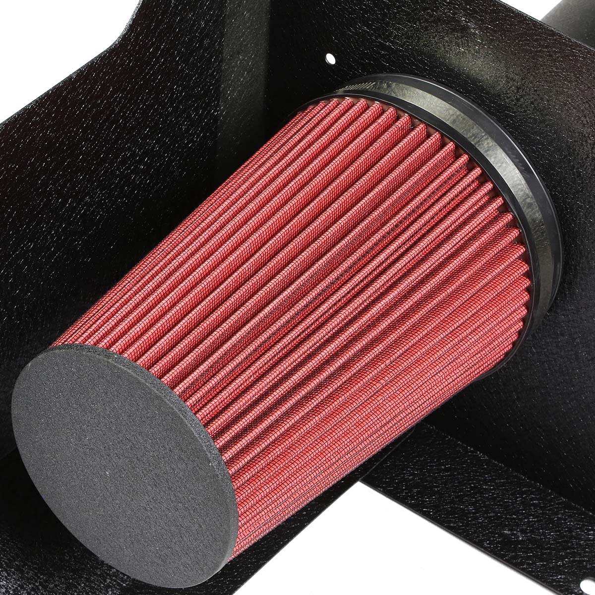 07-08 Chevy Silverado GMC Sierra Yukon Aluminum Cold Air Intake w/Heat Shield+Filter - Black