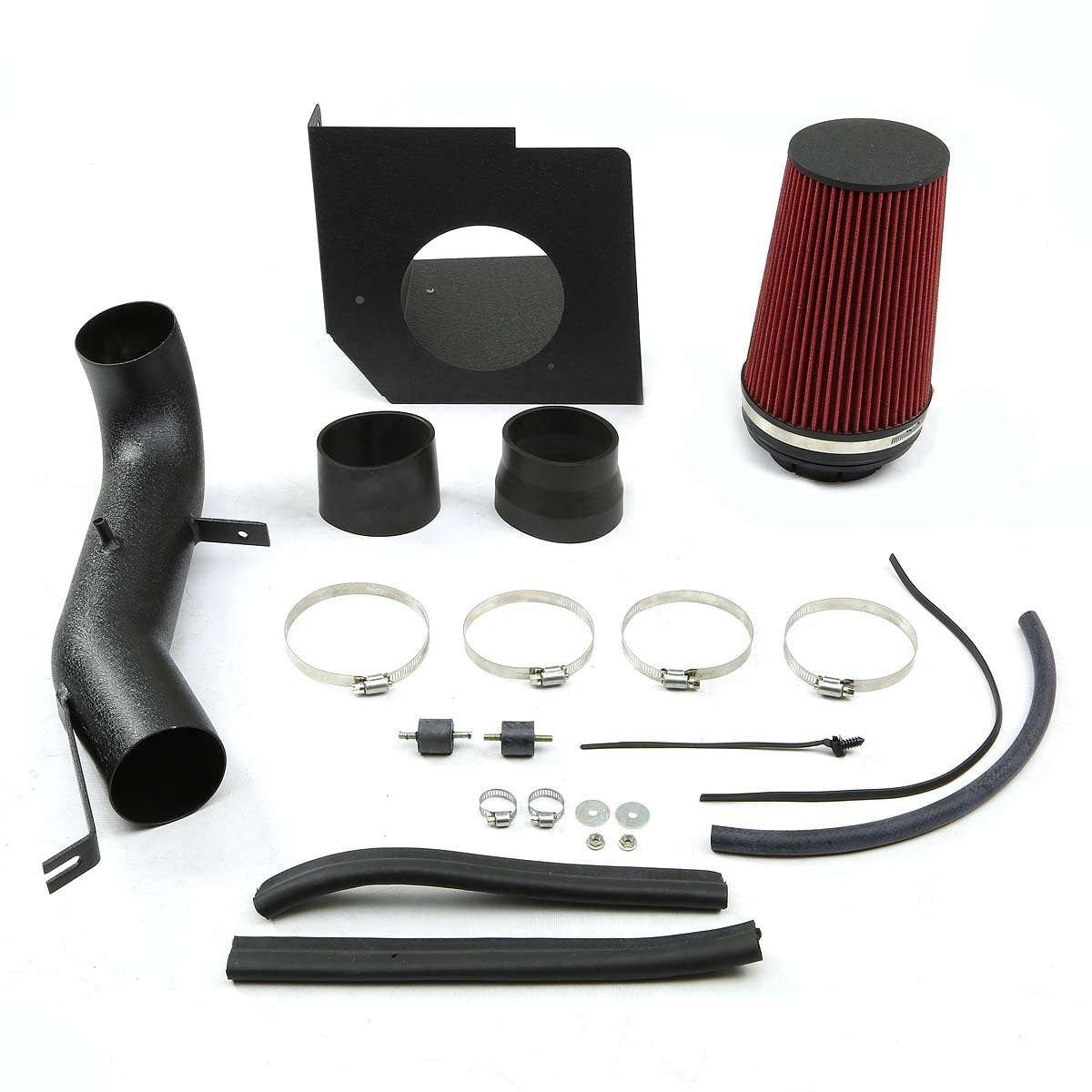 07-08 Chevy Silverado GMC Sierra Yukon Aluminum Cold Air Intake w/Heat Shield+Filter - Black