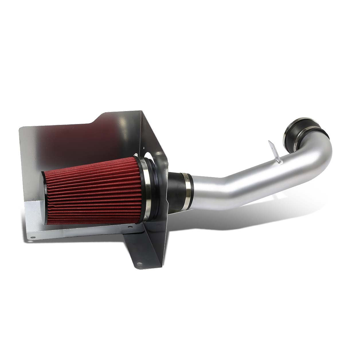 07-08 Chevy Silverado GMC Sierra Yukon Aluminum Cold Air Intake w/Heat Shield+Filter - Silver