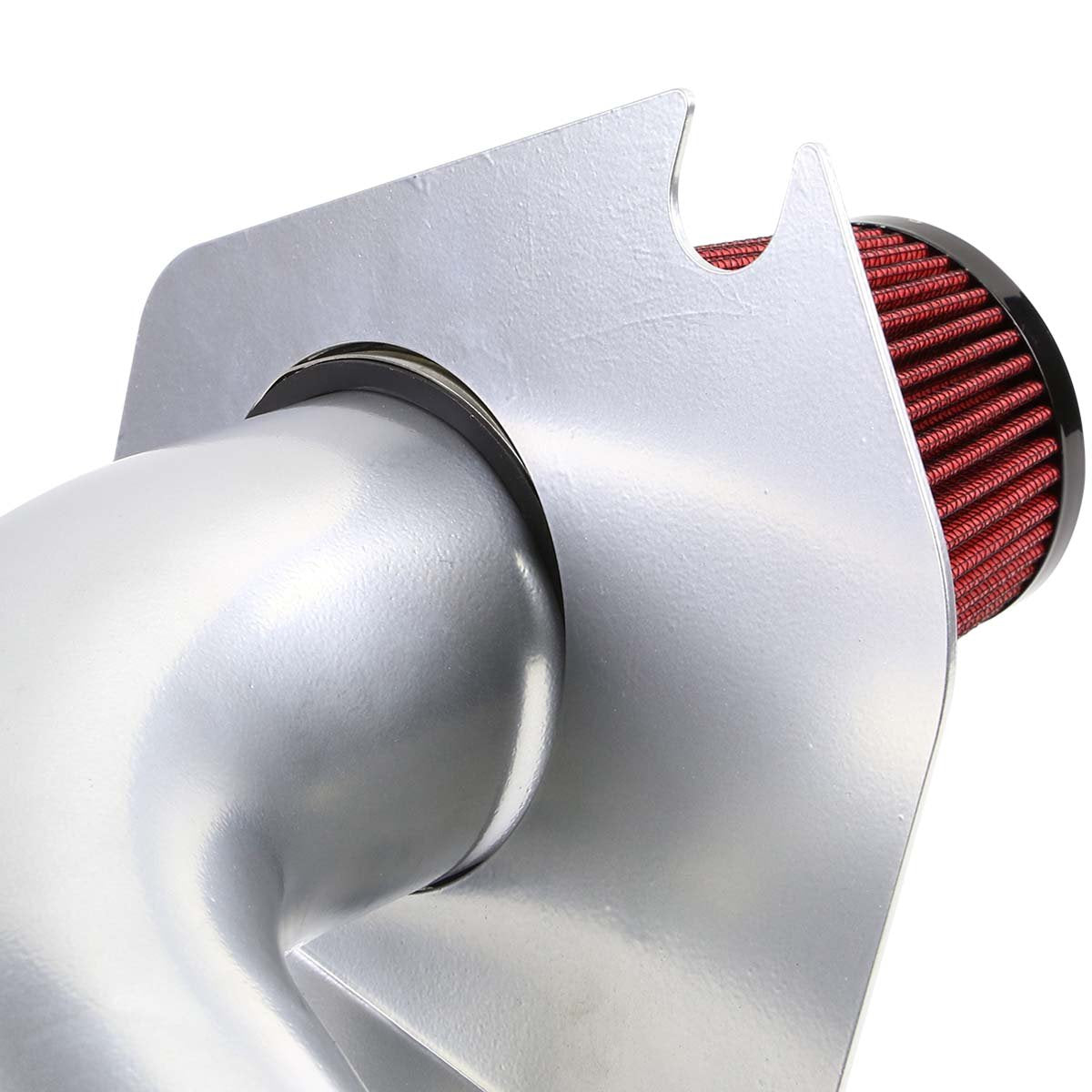 94-95 Ford Mustang 5.0L Aluminum Cold Air Intake w/Heat Shield+Filter - Silver