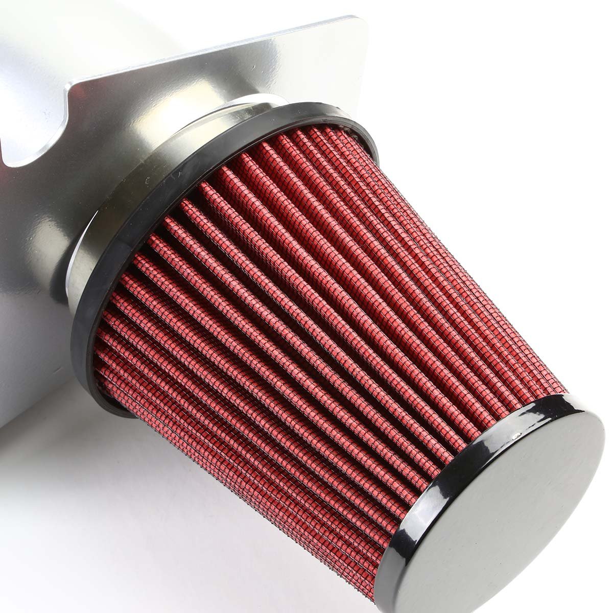 94-95 Ford Mustang 5.0L Aluminum Cold Air Intake w/Heat Shield+Filter - Silver