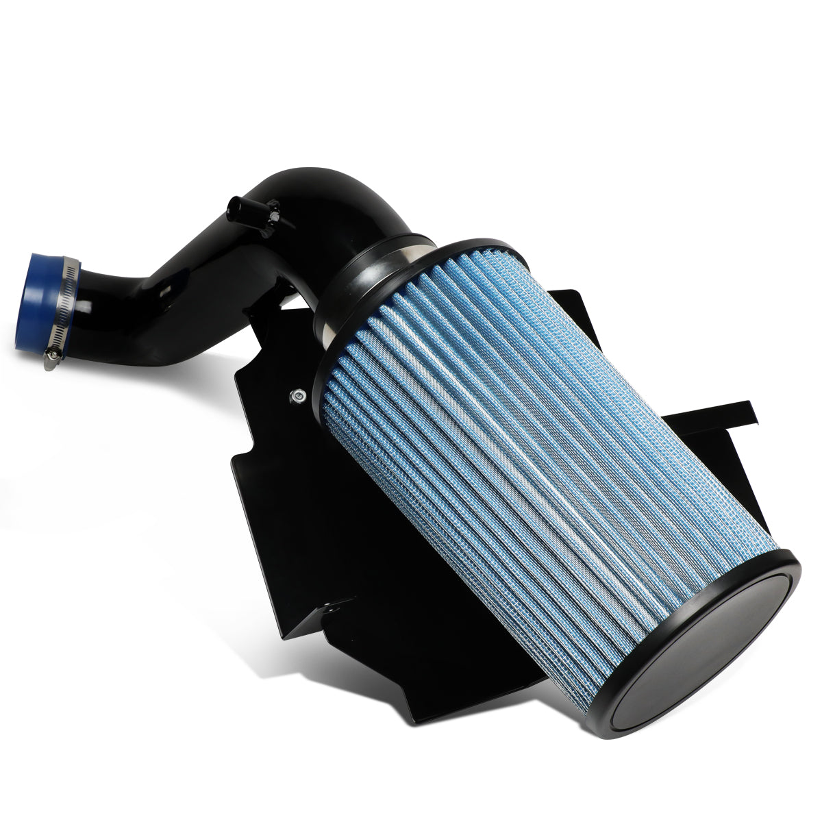 02-03 Jeep Liberty 3.7L V6 Black Cold Air Intake w/Heat Shield+Cone Filter