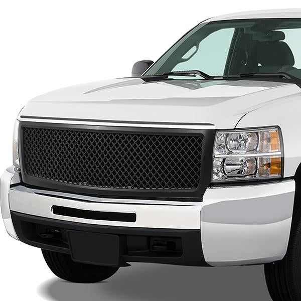 07-13 Chevy Silverado 1500 Front Grille - Badgeless Matte Black