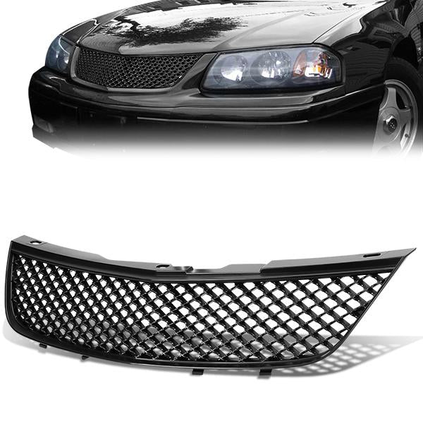 00-05 Chevy Impala Front Grille - Badgeless Diamond Mesh - Black