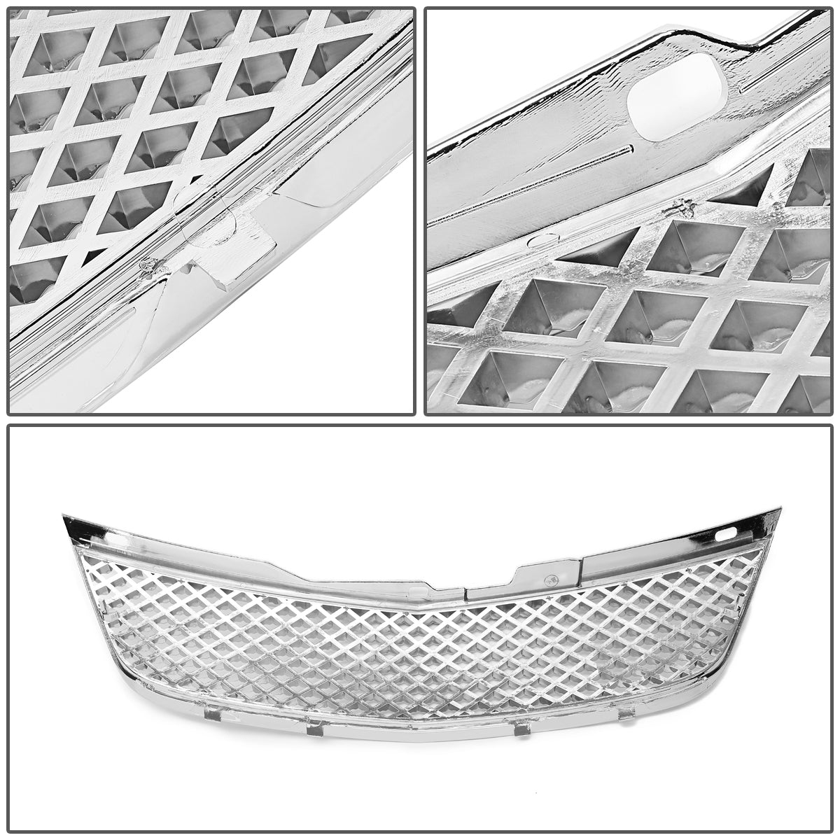 00-05 Chevy Impala Front Grille - Badgeless Diamond Mesh - Chrome