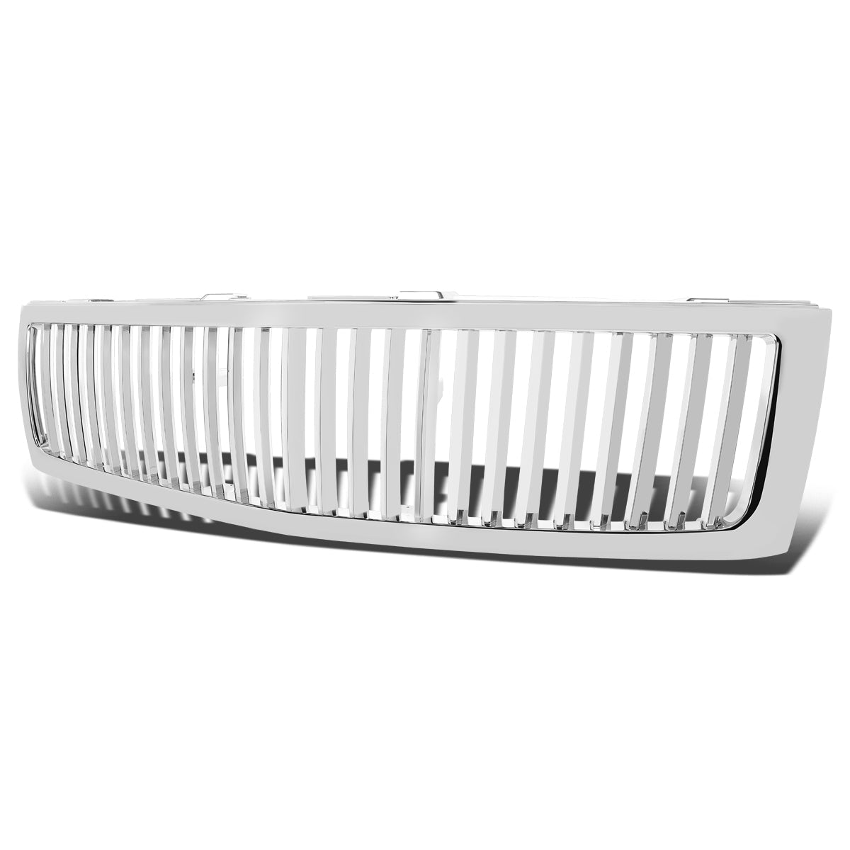 07-13 Chevy Silverado 1500 Front Grille - Badgeless Vertical Fence Style - Chrome