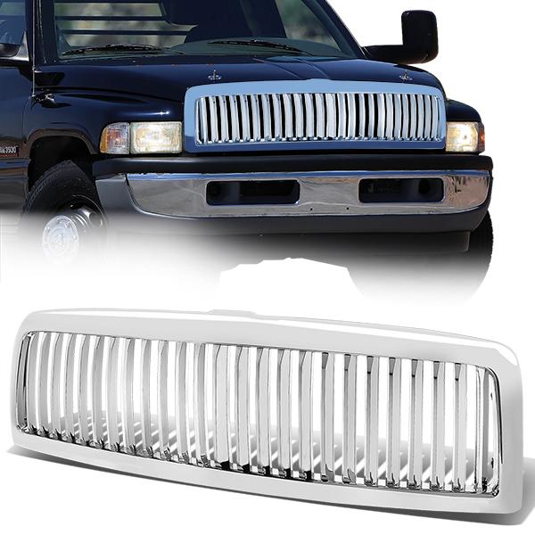 94-02 Dodge Ram 1500 2500 3500 Front Grille - Vertical Fence Style - Chrome