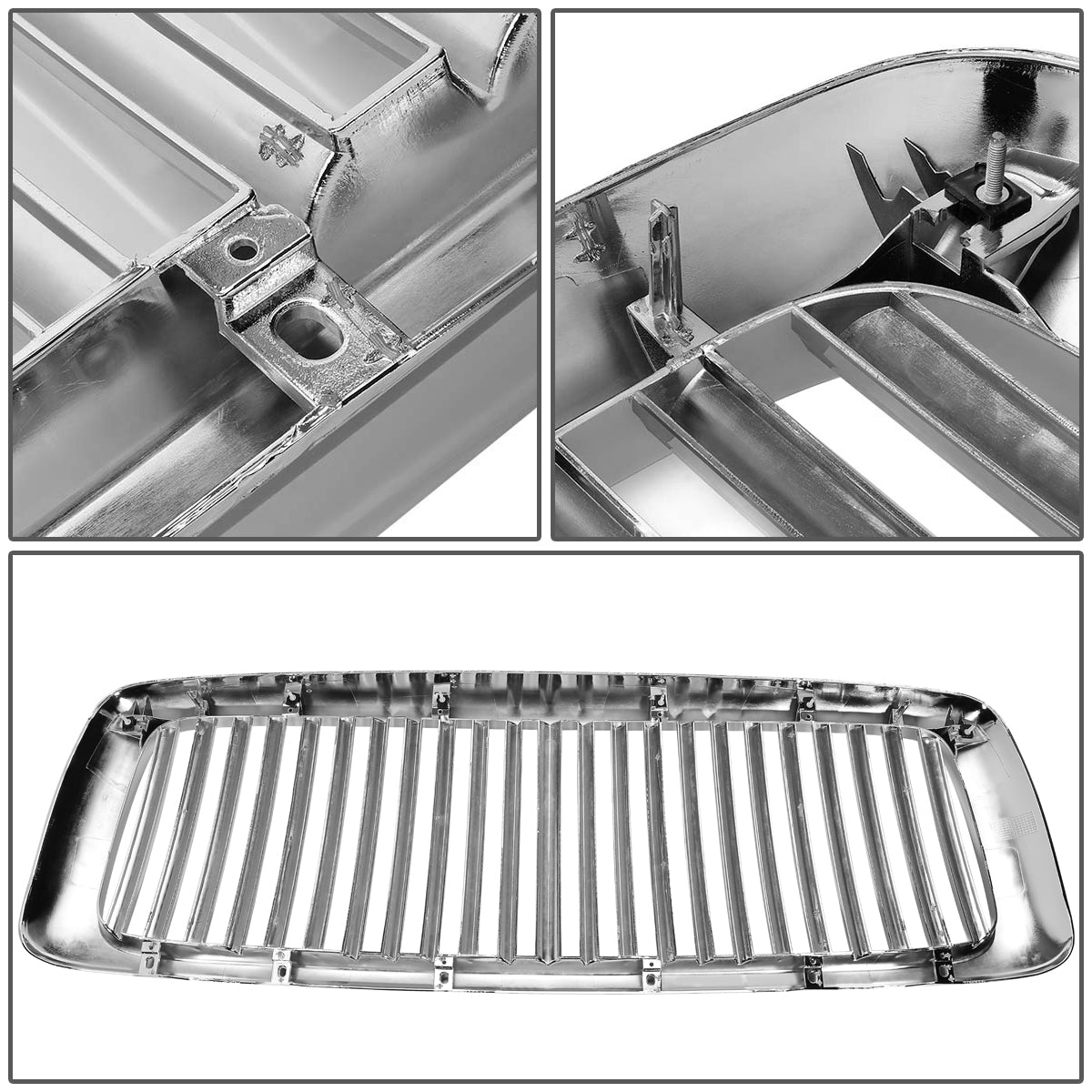 02-05 Dodge Ram 1500 2500 3500 Front Grille - Badgeless Vertical Style - Chrome