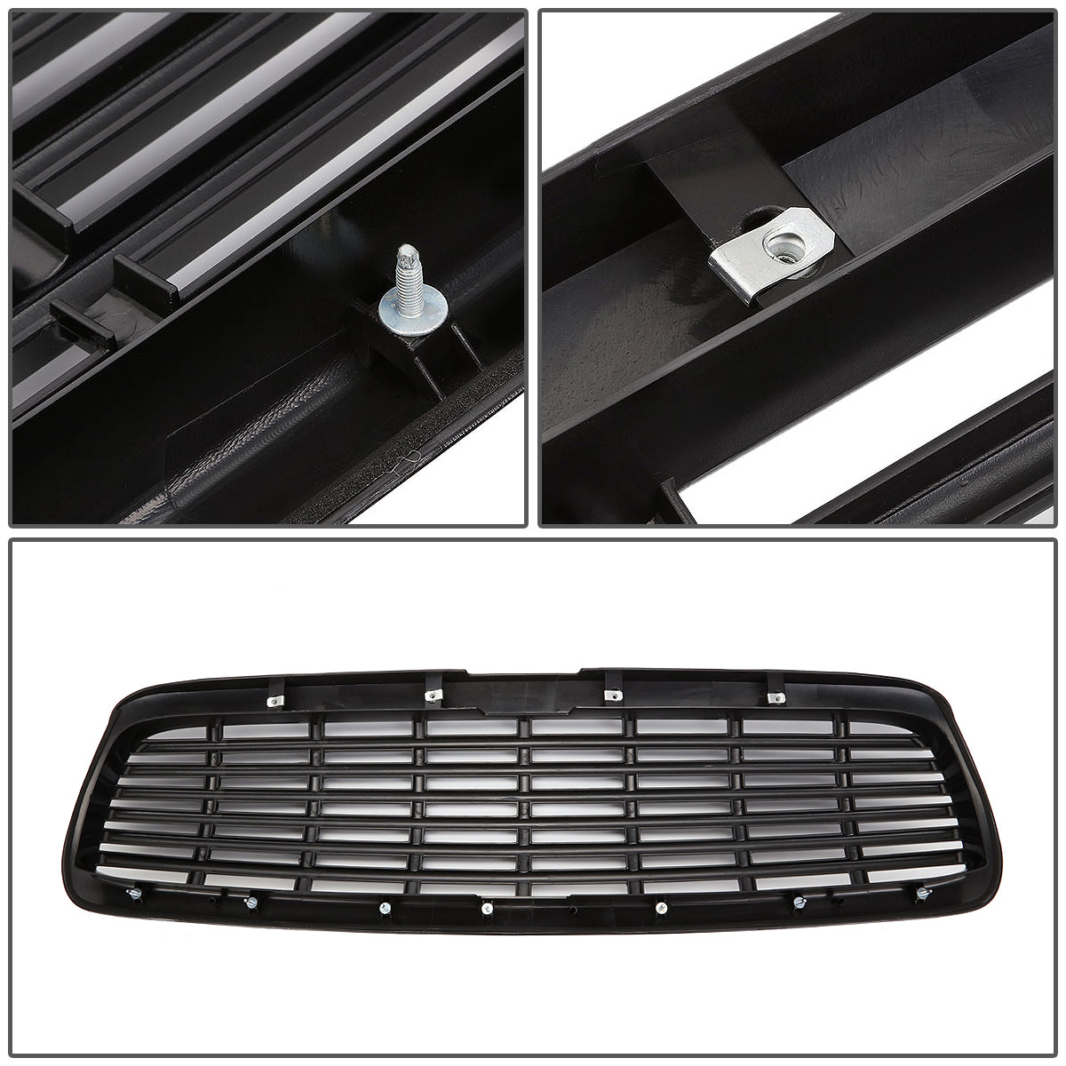 97-04 Dodge Dakota 98-03 Durango Front Grille - Horizontal Fence Mesh - Black