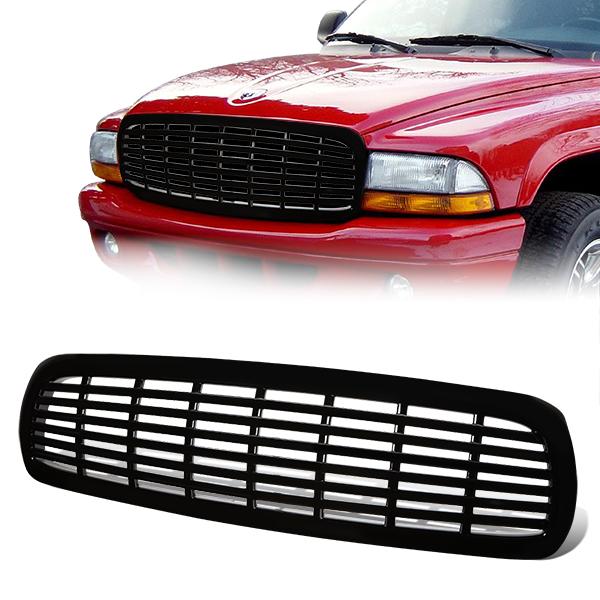 97-04 Dodge Dakota 98-03 Durango Front Grille - Horizontal Fence Mesh - Black