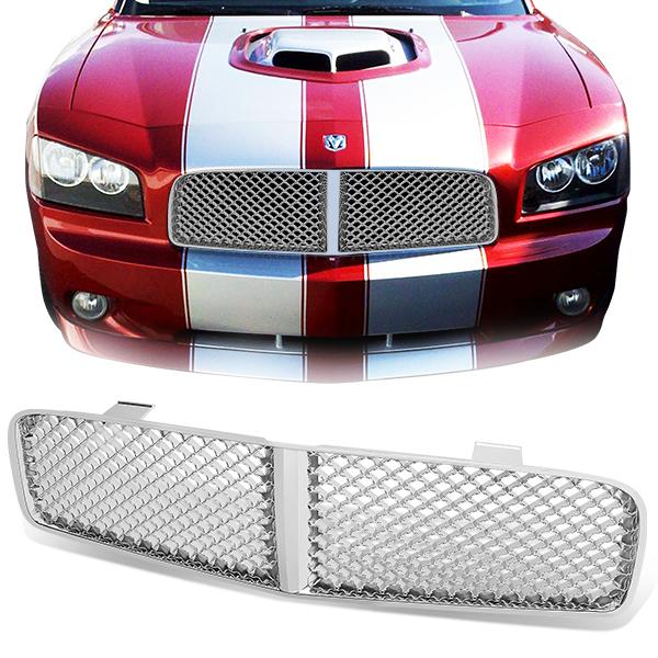 06-10 Dodge Charger Front Grille - Diamond Mesh - Chrome