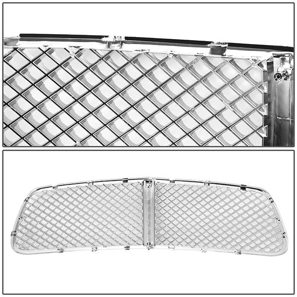 11-14 Dodge Charger Front Grille - Badgeless Diamond Mesh - Chrome