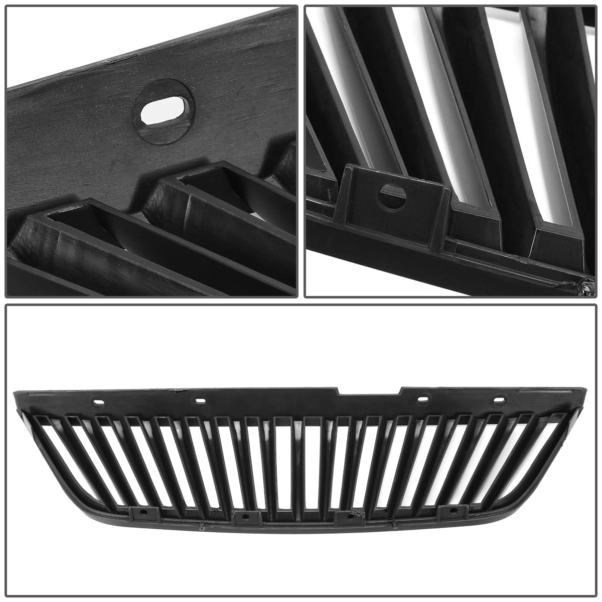 99-04 Ford Mustang Front Grille - Badgeless Vertical Fence Style - Black