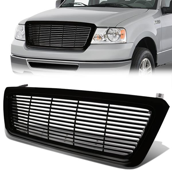 04-08 Ford F150 Lincoln Mark LT Front Grille - Horizontal Fence Mesh - Black