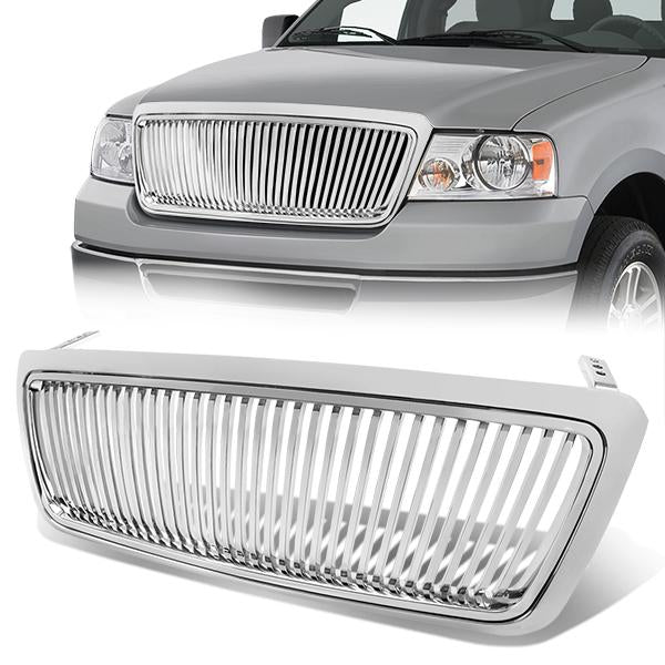 04-08 Ford F150 Lincoln Mark LT Front Grille - Vertical Fence Mesh - Chrome