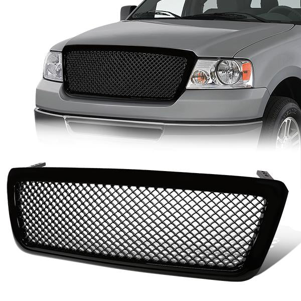 04-08 Ford F150 Lincoln Mark LT Front Grille - Badgeless Diamond Mesh - Black