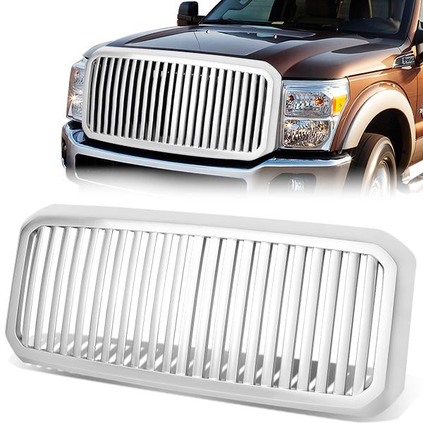 11-16 Ford F250 F350 F450 F550 Super Duty Front Grille - Vertical Fence Style - Silver