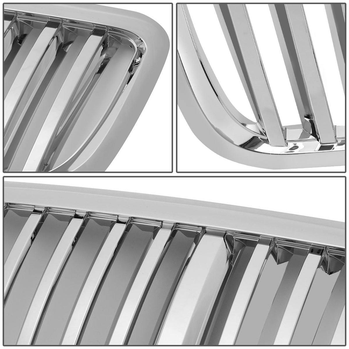 98-07 Ford Crown Victoria Front Grille - Badgeless Vertical Fence Style - Chrome