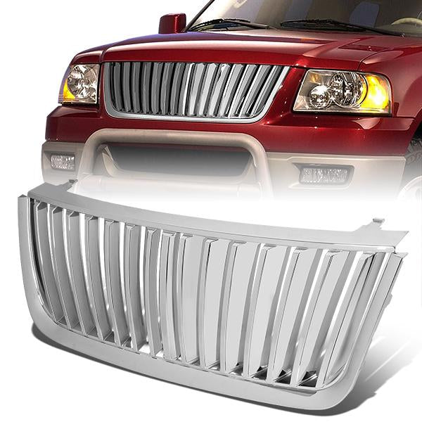 03-06 Ford Expedition Front Grille - Badgeless Vertical Fence Style - Chrome