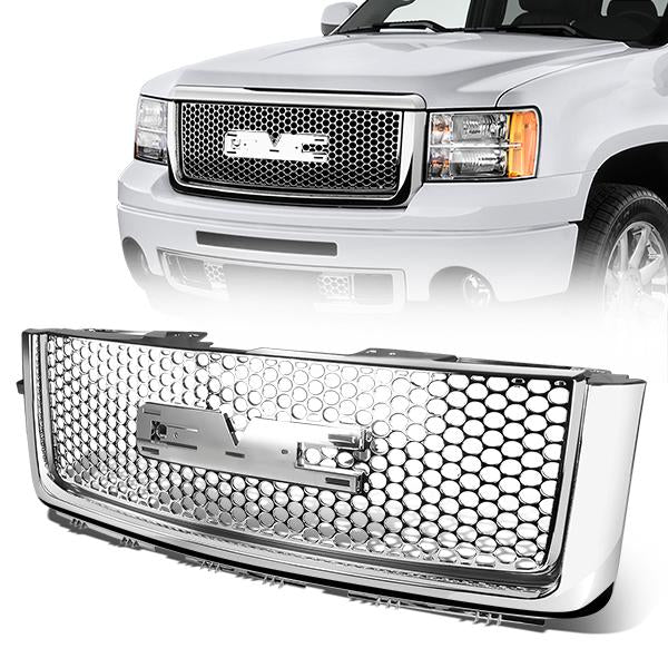 07-13 GMC Sierra 1500 Front Grille - Honeycomb Mesh - Chrome