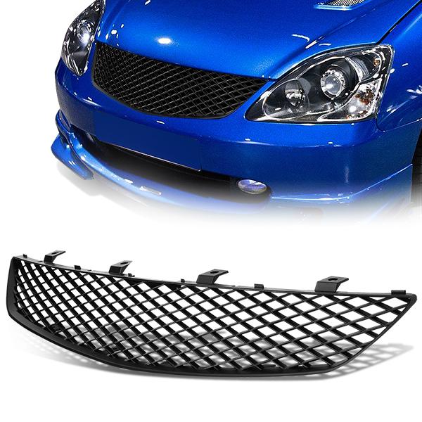 02-05 Honda Civic Hatchback Front Grille - Badgeless Diamond Mesh - Black