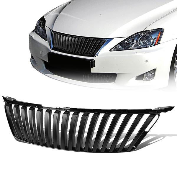06-08 Lexus IS250 IS350 Front Grille - Badgeless Vertical Fence Style - Black