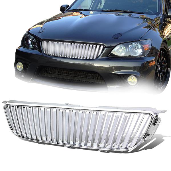 01-05 Lexus IS300 Front Grille - Badgeless Vertical Fence Style - Chrome