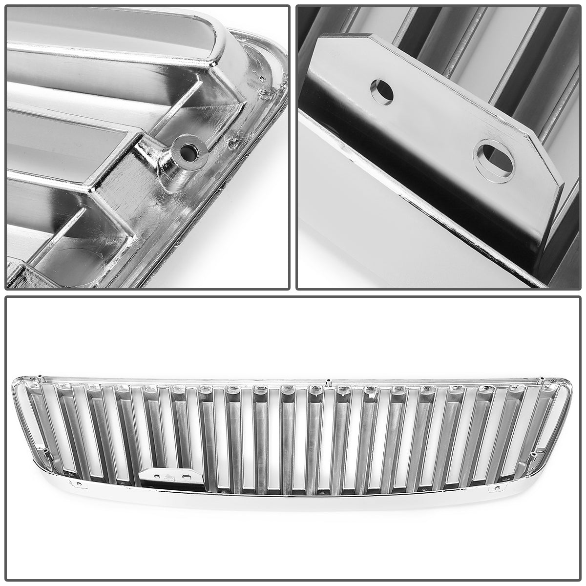 98-05 Lexus GS300 GS400 GS430 S160 Front Grille - Badgeless Vertical Fence Style - Chrome