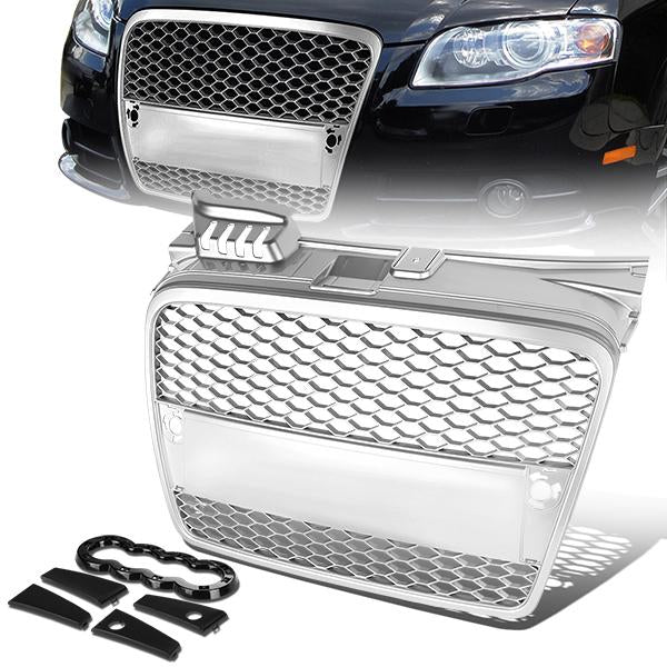 05-08 Audi A4 Quattro B7 Typ 8E 8H Front Grille - Honeycomb Mesh - Chrome