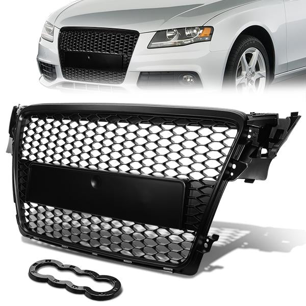 08-11 Audi A4 Quattro Pre-Facelift Front Grille - Honeycomb Mesh - Black