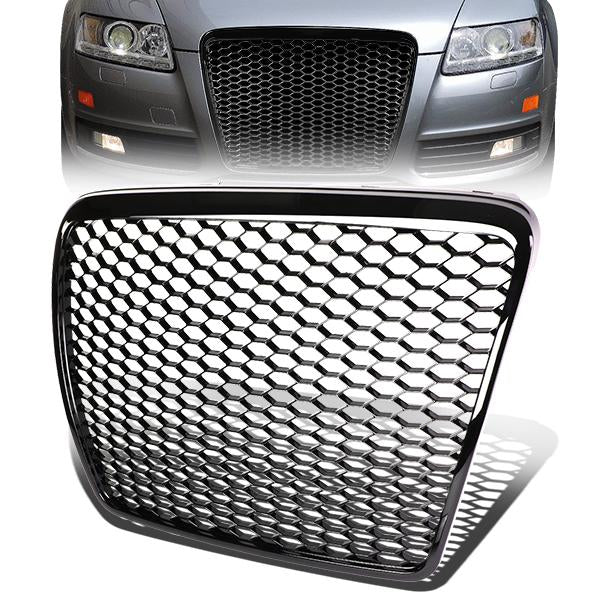 08-11 Audi A6 Quattro RS Style Front Grille - Honeycomb Mesh - Black