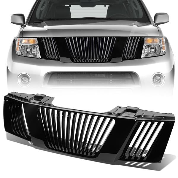 05-08 Nissan Frontier Pathfinder Front Grille - Vertical Fence Style - Black