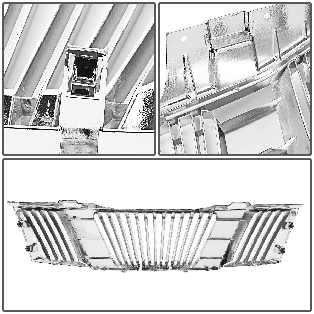 05-08 Nissan Frontier Pathfinder Front Grille - Vertical Fence Style - Chrome