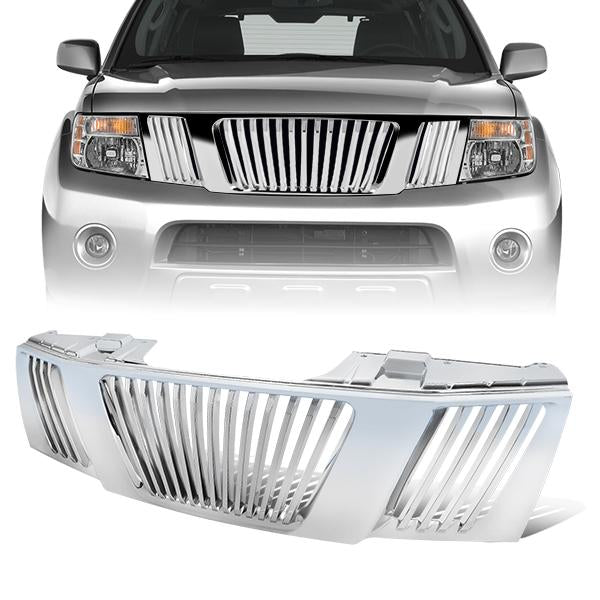 05-08 Nissan Frontier Pathfinder Front Grille - Vertical Fence Style - Chrome