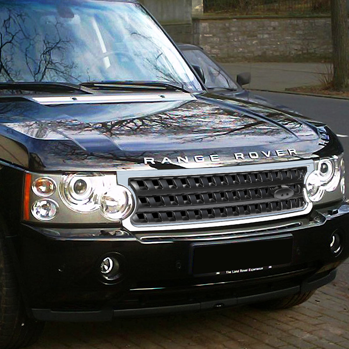 06-09 Land Rover Range Rover Front Grille - Square Mesh - Chrome/Black