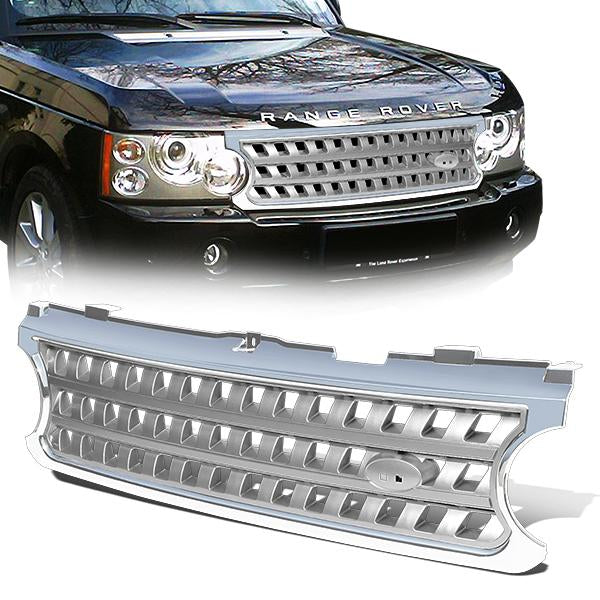 06-09 Land Rover Range Rover Front Grille - Square Mesh - Chrome/Silver